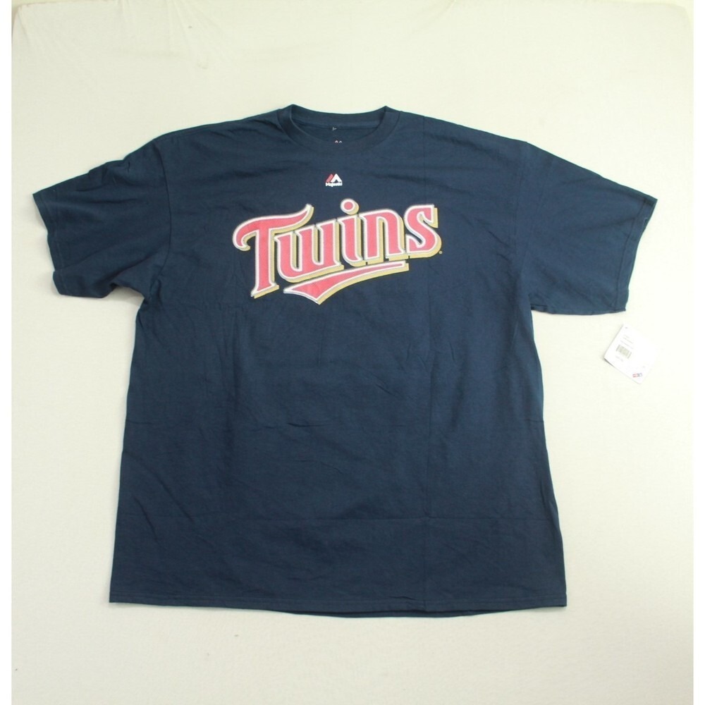 Minnesota Twins Men Blue Shirt Spellout Sano 22 Majestic Size 2XL
